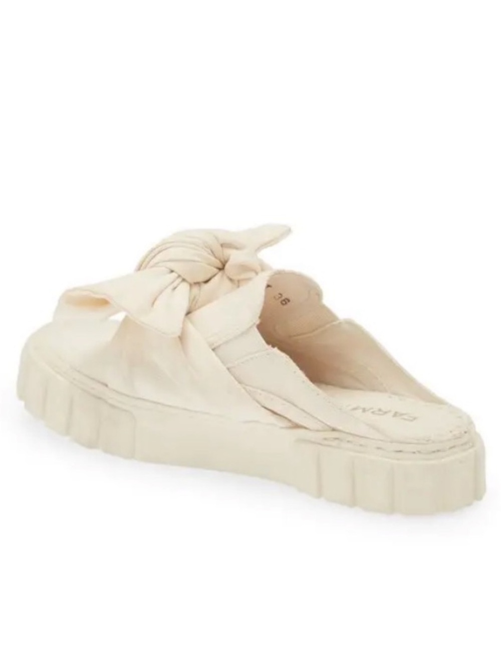 FARM Rio Off-White Fabric Bow Mule Sneaker - NWOT Size 8.5